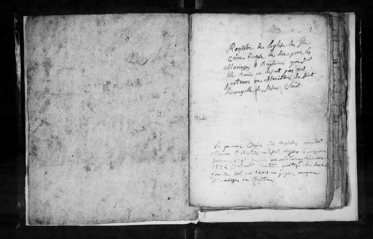 Baptêmes, mariages, sépultures (1751-1788).