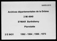 Notes étendues (18 mai 1562-11 juillet 1575).