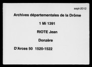 Notes brèves (8 janvier 1520-14 septembre 1521).