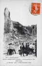 Les hommes du Génie devant les gravats de la tour écroulée le 31 décembre 1916.