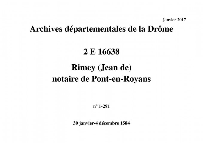 30 janvier-4 décembre 1584