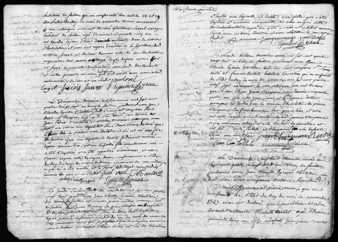 Déclarations de naissances,mariages, décès (1788-1790).