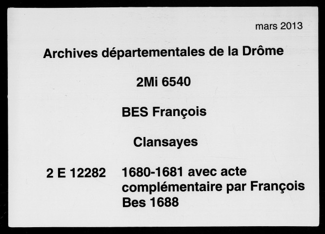 1er janvier 1680-29 mai 1681