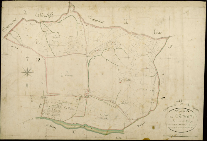 Section A2, Château (le). Prades (les) (lieu-dit, parcelles n° 333 bis-339) (agrandissement sur A1).