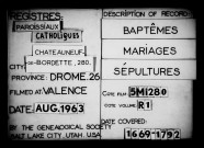 Baptêmes, mariages, sépultures (1669-1792).