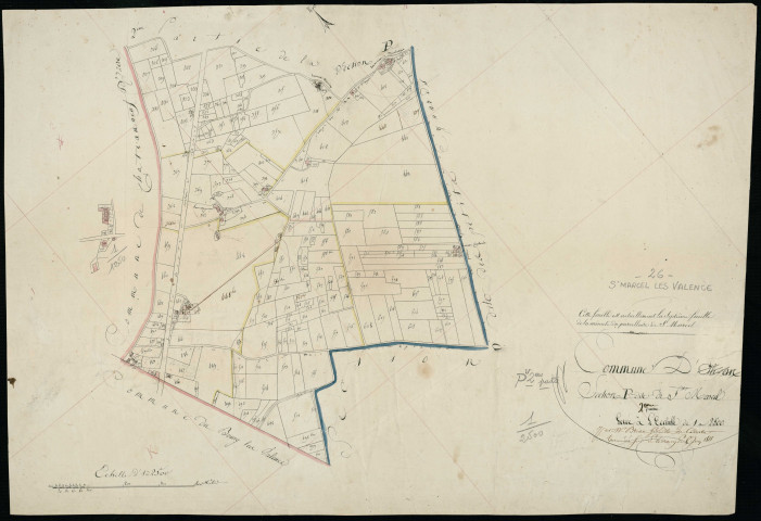 Section P2, Saint-Marcel. Ponsoye (hameau, parcelles n° 383-392) (agrandissement).