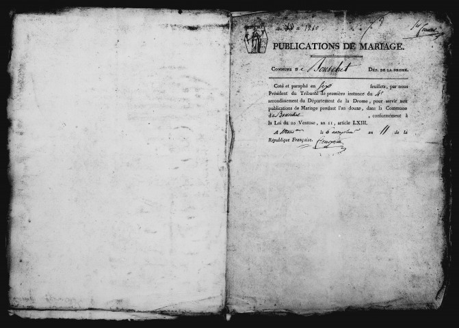 Publications de mariages (an XII-1897).