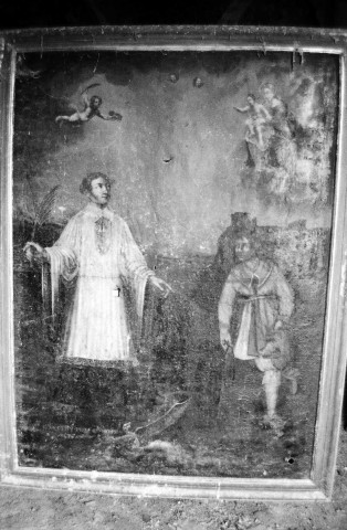 Sainte-Jalle. - Tableau représentant Saint-Etienne à l'intérieur de la chapelle Saint-Anastase.