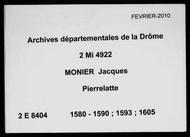 13 janvier 1580-28 août 1605