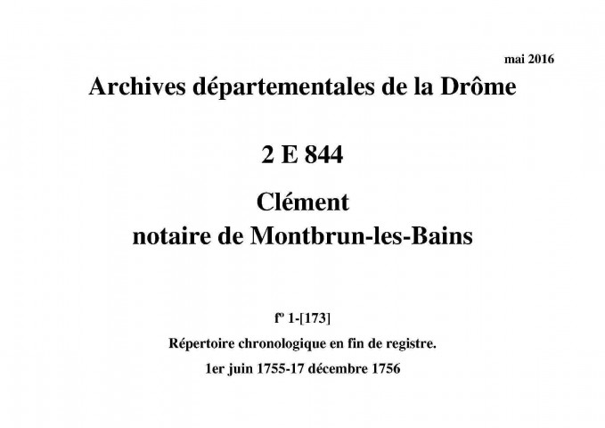 1er juin 1755-17 décembre 1756