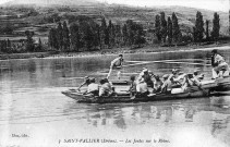 Tournoi de joutes sur le Rhône.