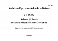 Répertoire des actes transmis à l'enregistrement (1840-1885).