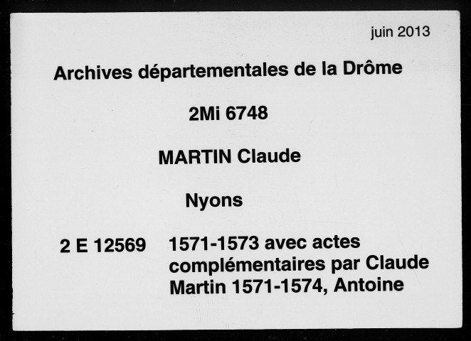 1er janvier 1571-24 mai 1573