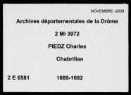 6 mars 1689-18 décembre 1692