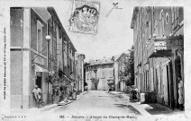 Donzère.- Carte postale éditée en souvenir des Grandes Manœuvres de 1903, la Basse Bourgade.