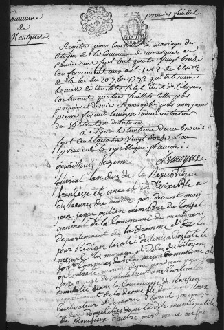 Mariages (1793-an IX).