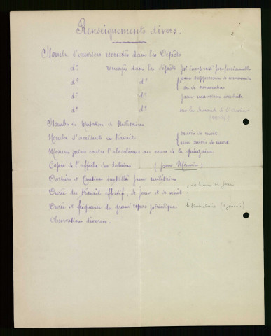 Contrôle régional de la main-d'oeuvre de Marseille. - Instructions, demandes d'états numériques du personnel militaire embauché par l'usine, suivi des demandes de rapatriement temporaire ou définitif des employés de l'usine.