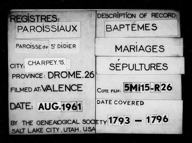Commune de Saint-Didier. - Naissances, mariages, décès (1793-an IV).
