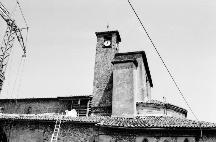 Alixan.- La façade sud du clocher de l'église Saint-Didier.