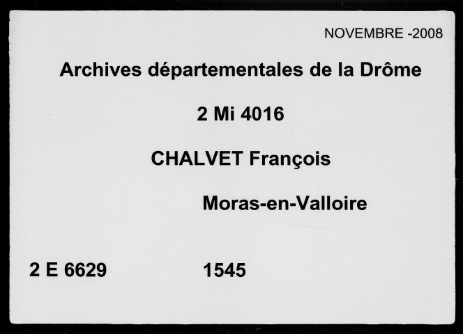 30 novembre 1545-30 septembre 1570