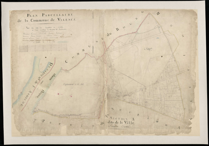 Section A1, Ville (la) (les alentours). Ville (la) (agrandissement sur A bis). Polygone ou mas de Rolin (lieu-dit, parcelle n° 15) (agrandissement sur A ter).