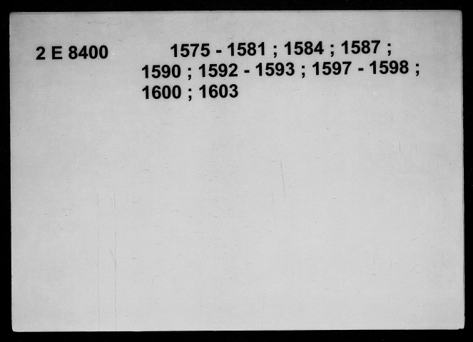 1er janvier 1575-29 août 1603