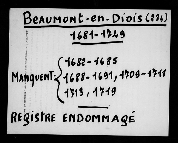 Religion catholique. - Baptêmes, mariages, sépultures (1681-1792).
