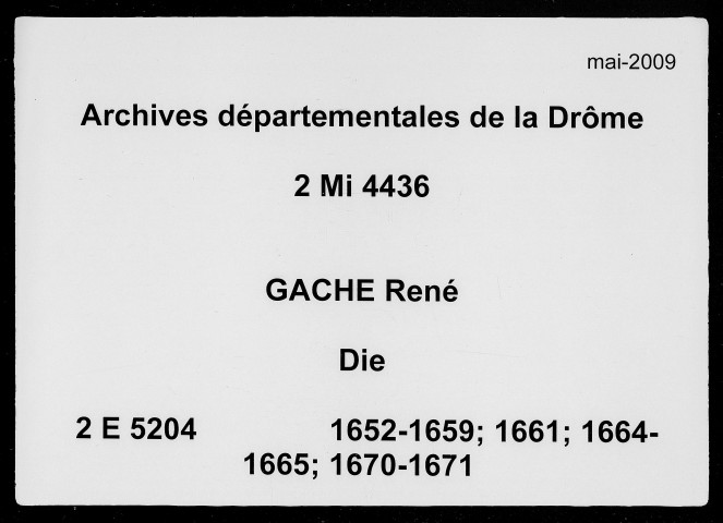 2 janvier 1652-25 août 1671