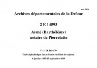 4 janvier 1697-13 septembre 1699