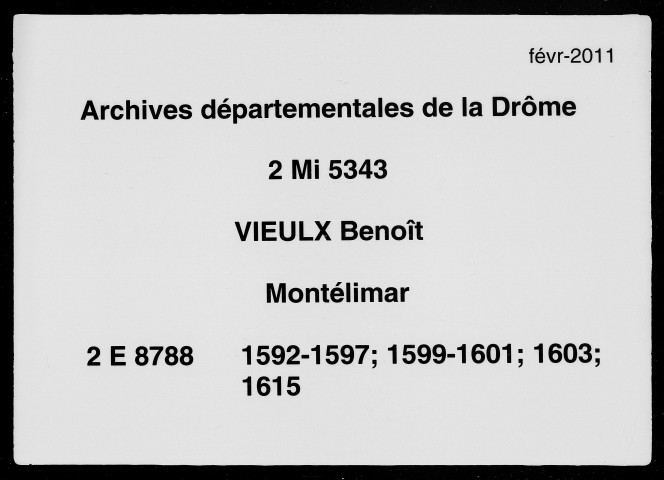 1er janvier 1592-21 février 1615