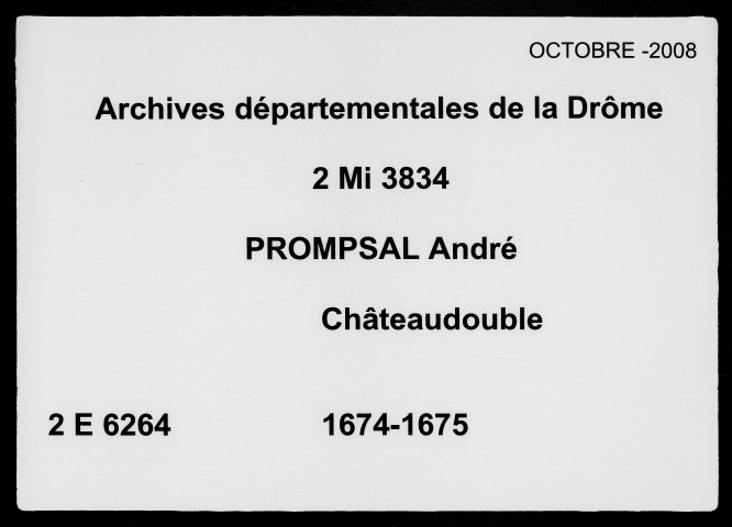 23 octobre 1674-12 septembre 1675