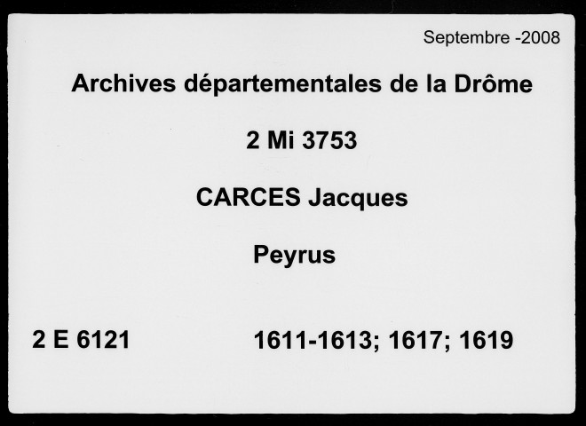 1er janvier 1611-1er janvier 1619