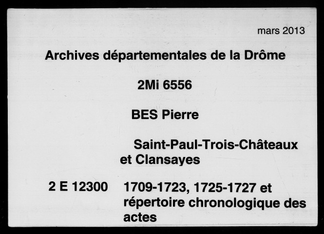 Notes étendues (15 mai 1709-9 septembre 1727).