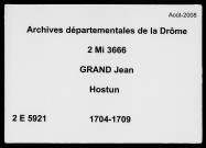 3 janvier 1704-15 avril 1709