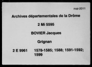 1er janvier 1578-16 juillet 1599