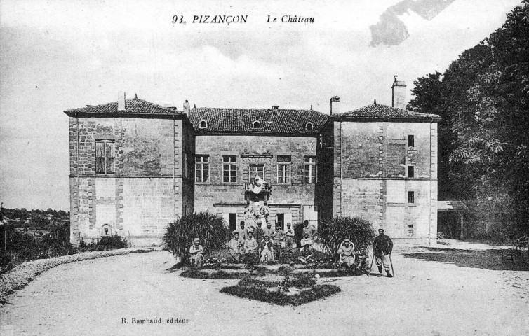 Le château de Pizançon transformé en hôpital militaire pendant la première guerre mondiale.