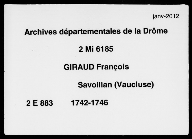 26 février 1742-9 avril 1746