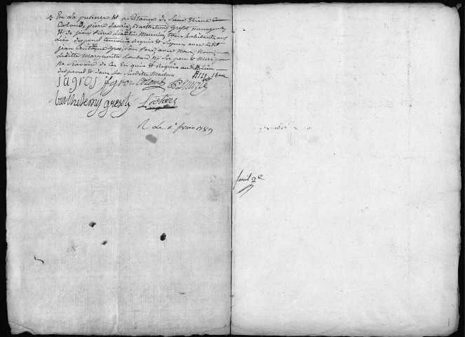 Religion protestante. - Déclarations de naissances, mariages, décès (1788).