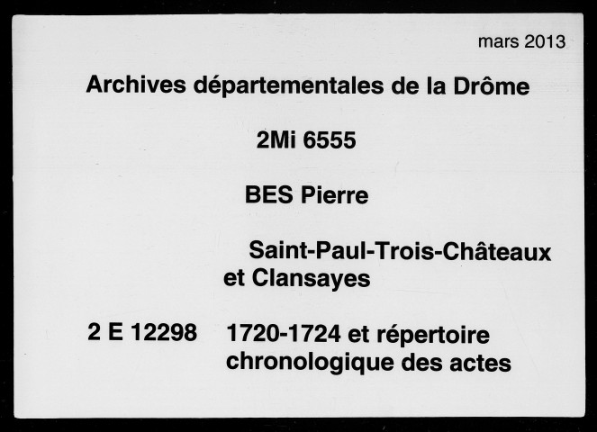 25 octobre 1720-15 juillet 1724