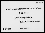6 juin 1751-3 février 1755