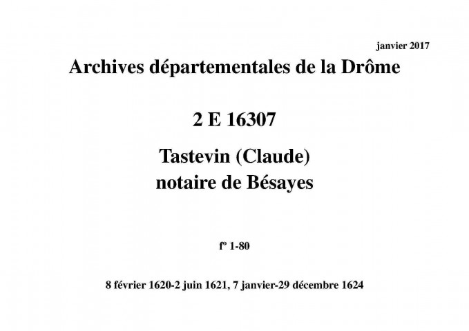 8 février 1620-2 juin 1621, 7 janvier-29 décembre 1624