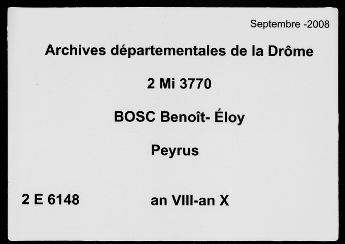 21 vendémiaire An VIII-30 ventôse An X