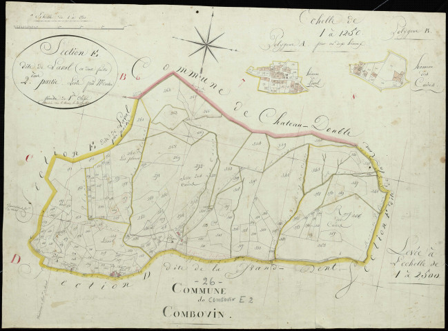 Section E2, Laval. Laval (hameau de), Caires (hameau des) (agrandissements).