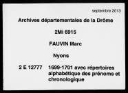 26 décembre 1699-6 août 1701