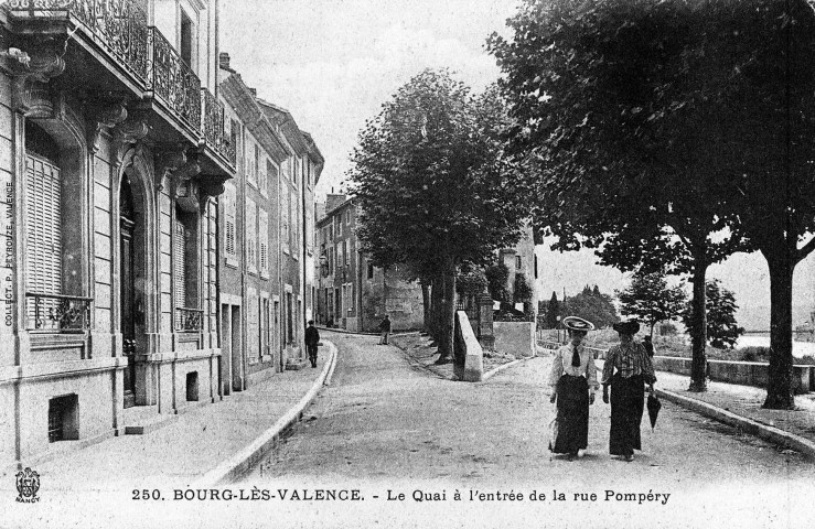 Bourg-lès-Valence.- Quai Thannaron et rue Pompéry.