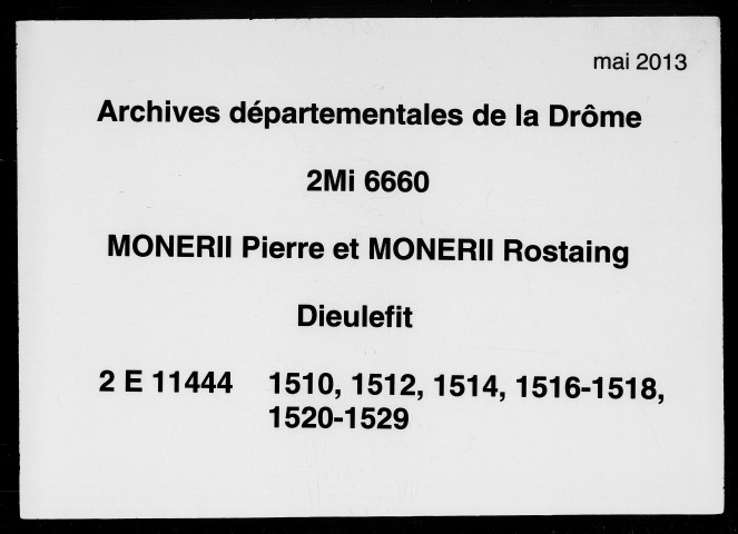 2 novembre 1510-29 décembre 1529