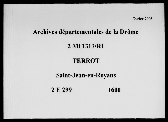 Notes brèves (1600).