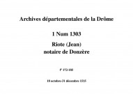 Notes brèves (18 octobre-31 décembre 1515).