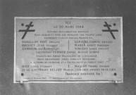 28. Brigade de Montélimar. Nature de la commémoration : stèle. Lieu : Allan, place du Champ de Mars, sur la façade de la mairie. Nombre de victimes, fusillées : 7 ; mortes au combat : 10. Circonstances : le 30 mars 1944 7 résistants sont capturés et fusillés par les Allemands, 3 résistants sont morts au combat.