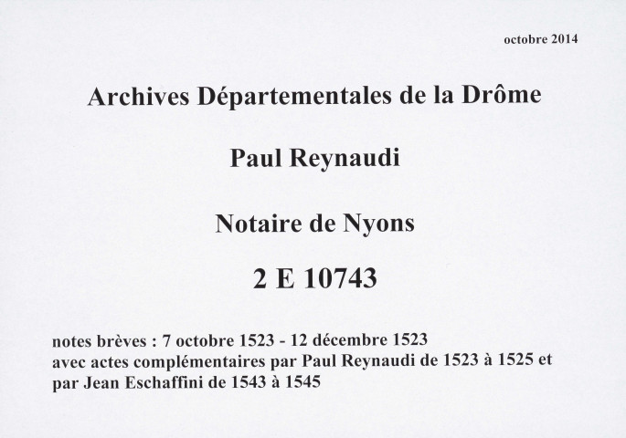 7 octobre-12 décembre 1523